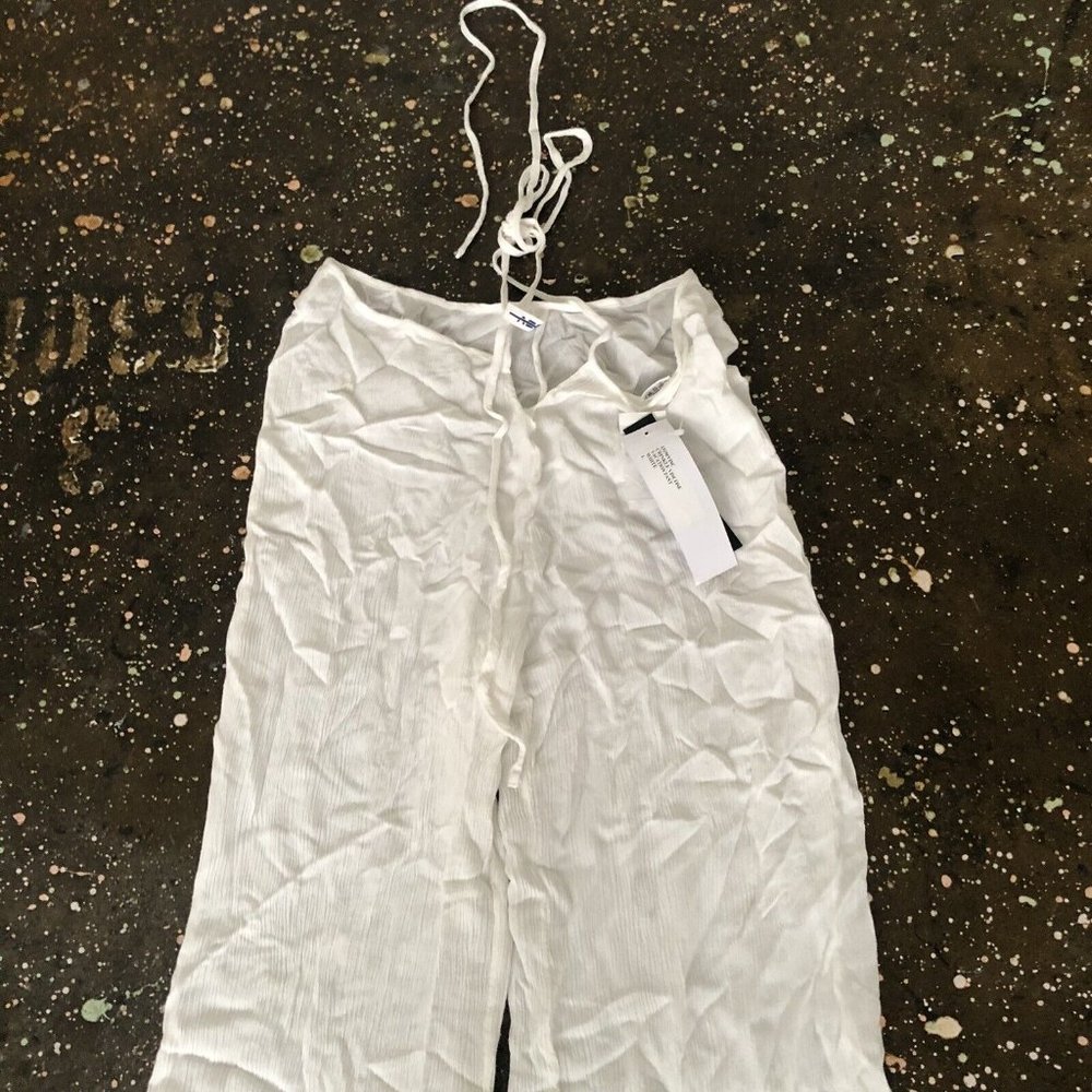 Adam Selman Sport Vacation Pants White Tie Waist - Picture 6 of 6